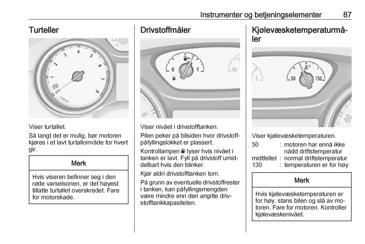 Opel Astra K V 5 bruksanvisningen / page 89