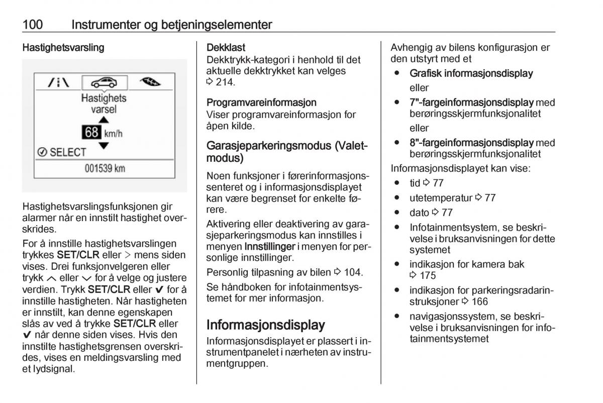 Opel Astra K V 5 bruksanvisningen / page 102