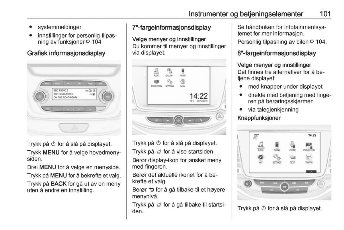 Opel Astra K V 5 bruksanvisningen / page 103