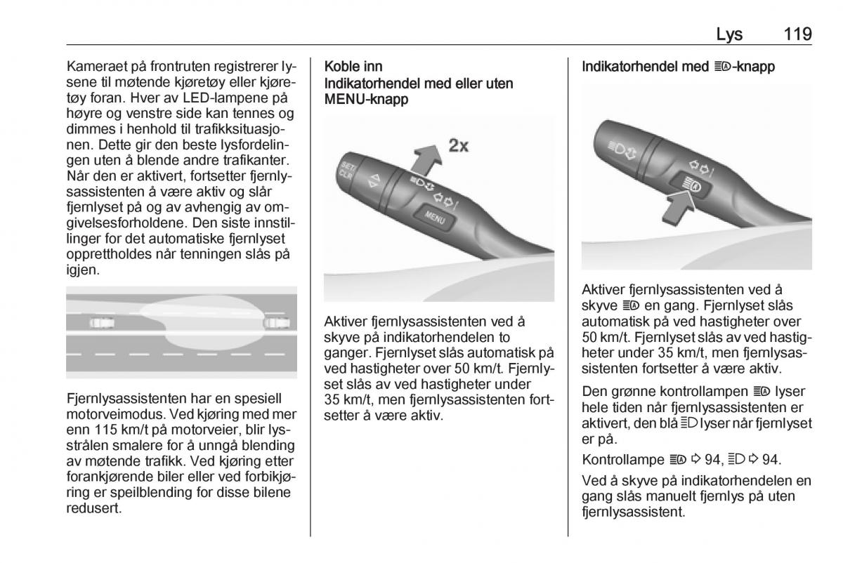 Opel Astra K V 5 bruksanvisningen / page 121