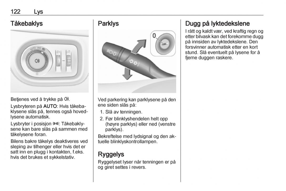 Opel Astra K V 5 bruksanvisningen / page 124