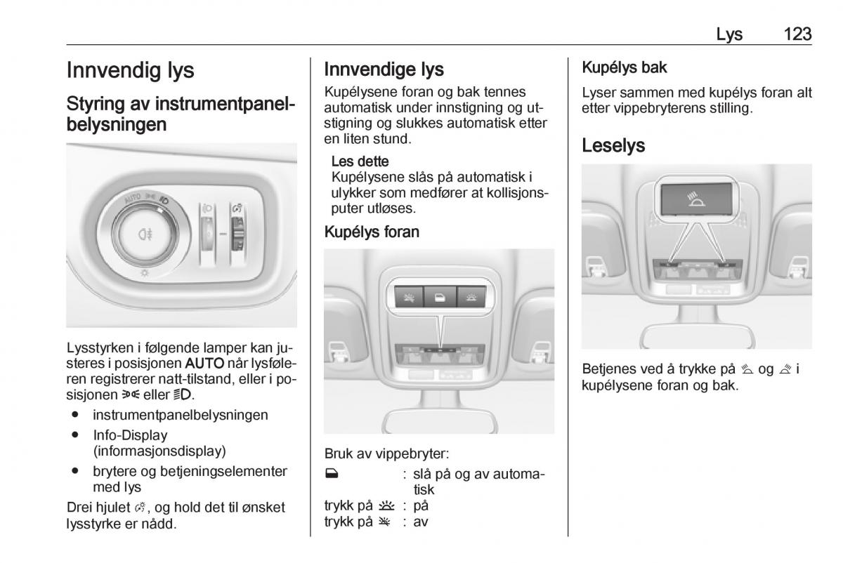 Opel Astra K V 5 bruksanvisningen / page 125