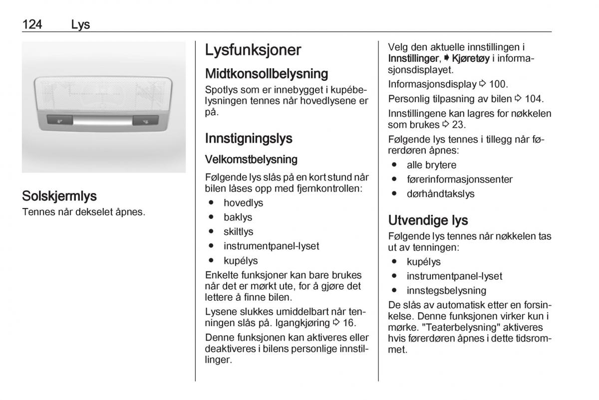 Opel Astra K V 5 bruksanvisningen / page 126