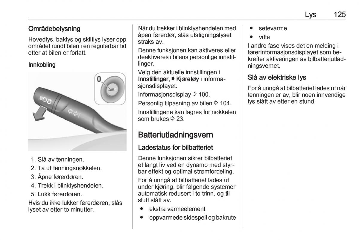 Opel Astra K V 5 bruksanvisningen / page 127