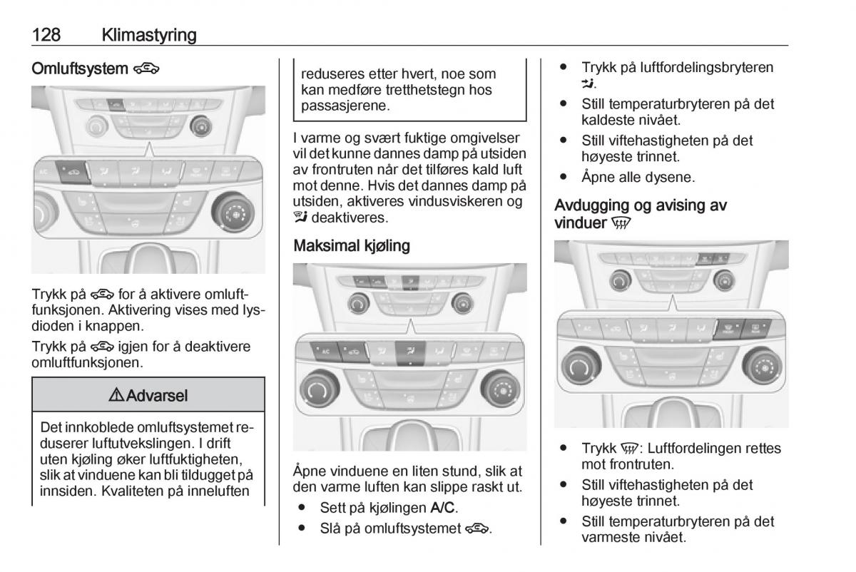 Opel Astra K V 5 bruksanvisningen / page 130