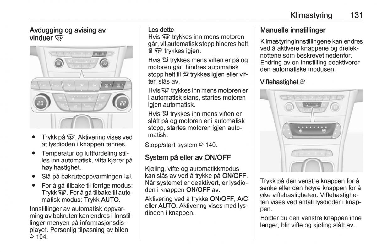 Opel Astra K V 5 bruksanvisningen / page 133