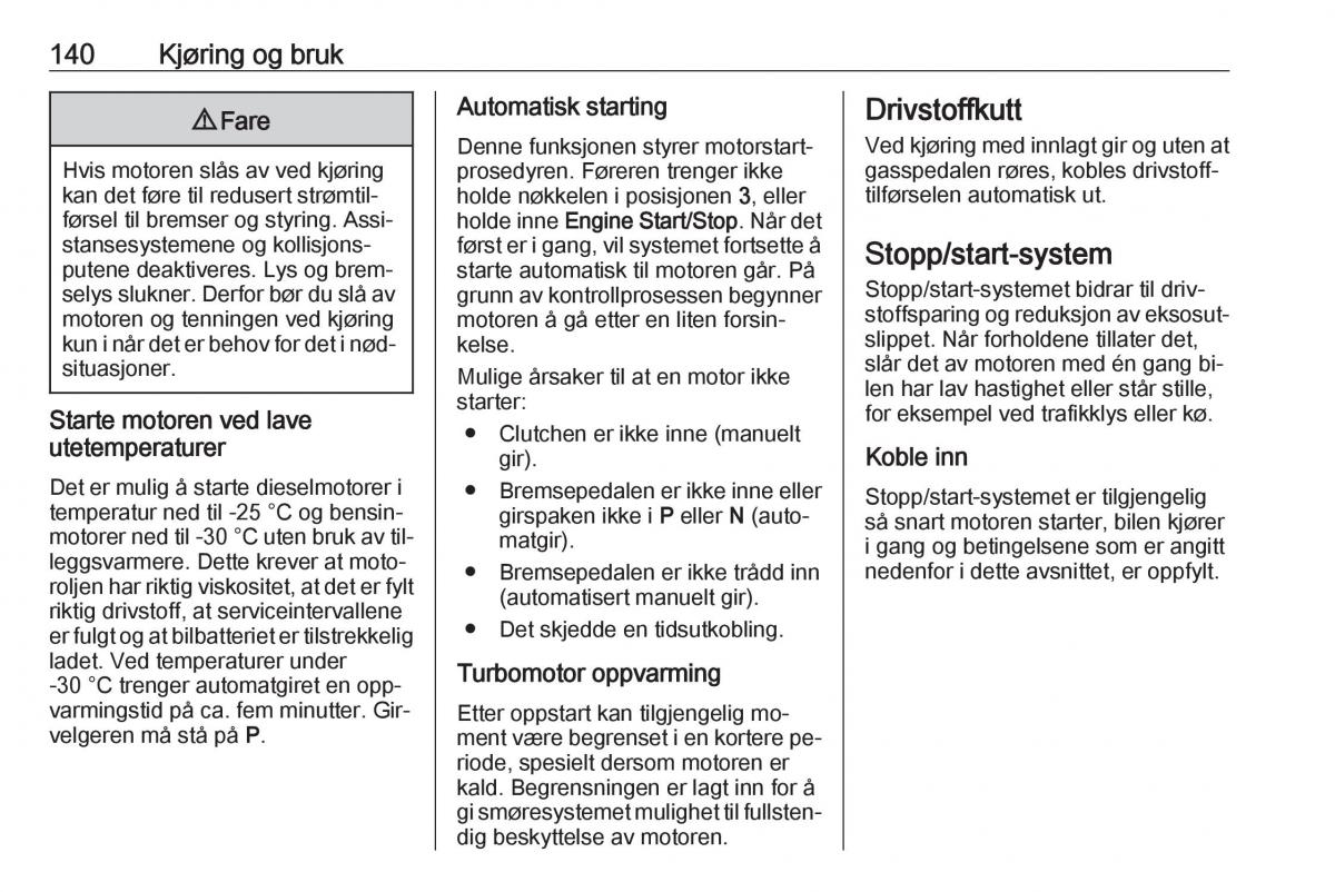 Opel Astra K V 5 bruksanvisningen / page 142