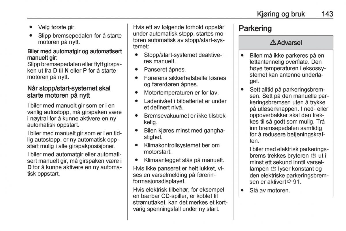 Opel Astra K V 5 bruksanvisningen / page 145