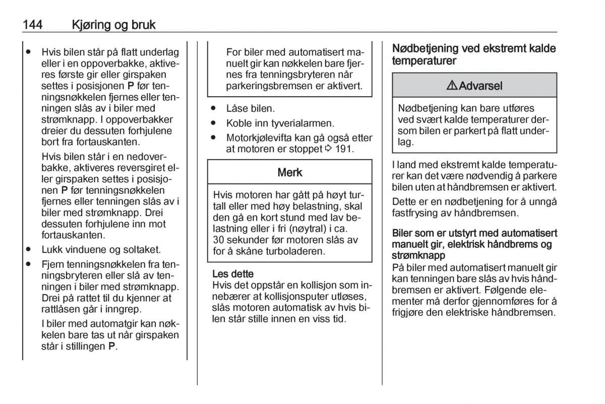 Opel Astra K V 5 bruksanvisningen / page 146