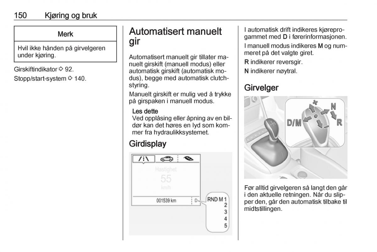 Opel Astra K V 5 bruksanvisningen / page 152