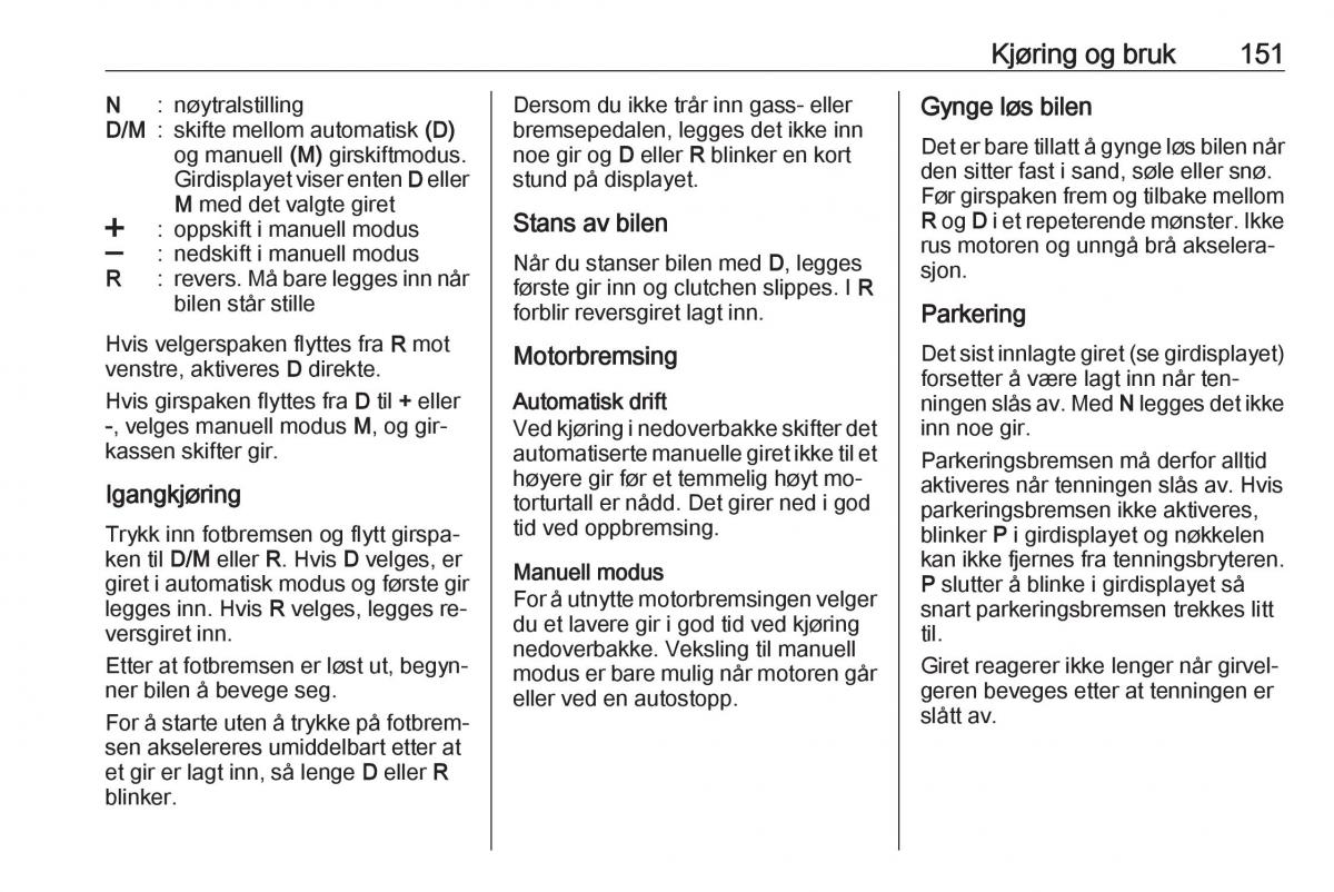 Opel Astra K V 5 bruksanvisningen / page 153