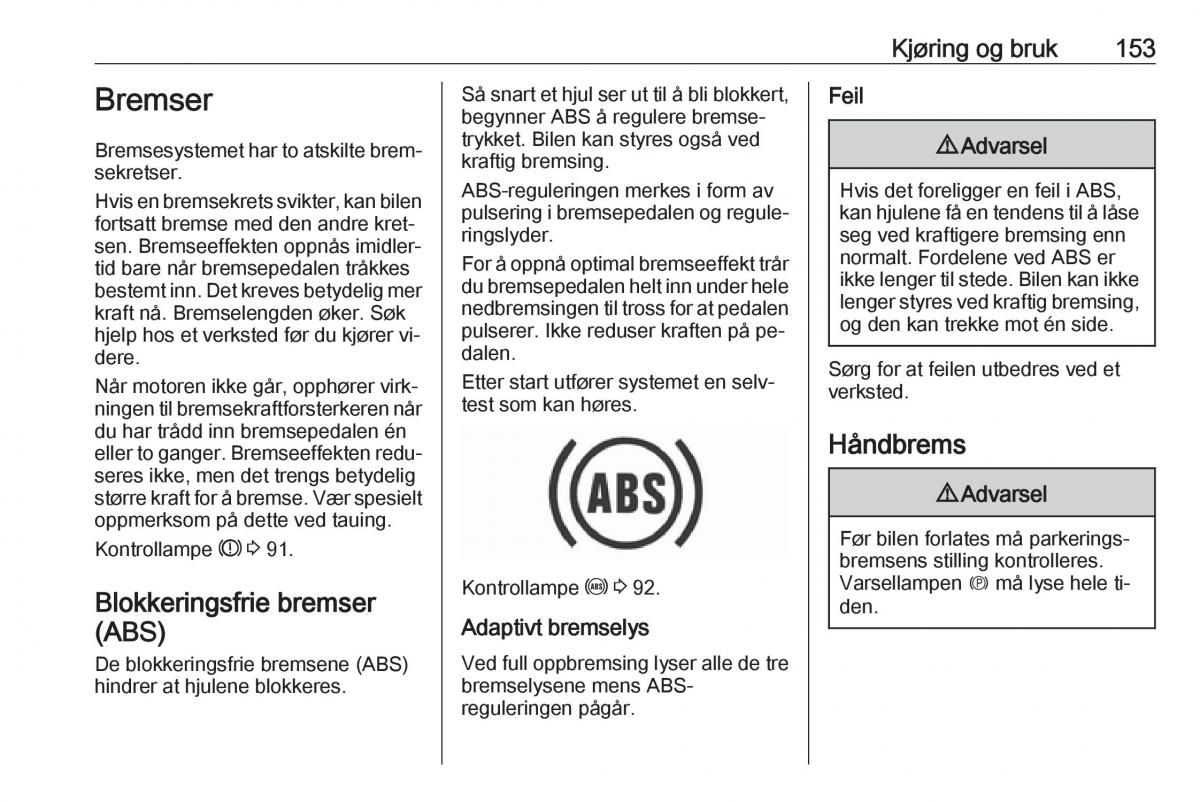 Opel Astra K V 5 bruksanvisningen / page 155