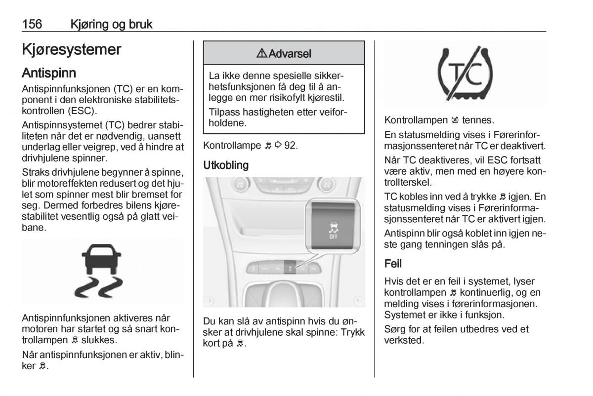 Opel Astra K V 5 bruksanvisningen / page 158