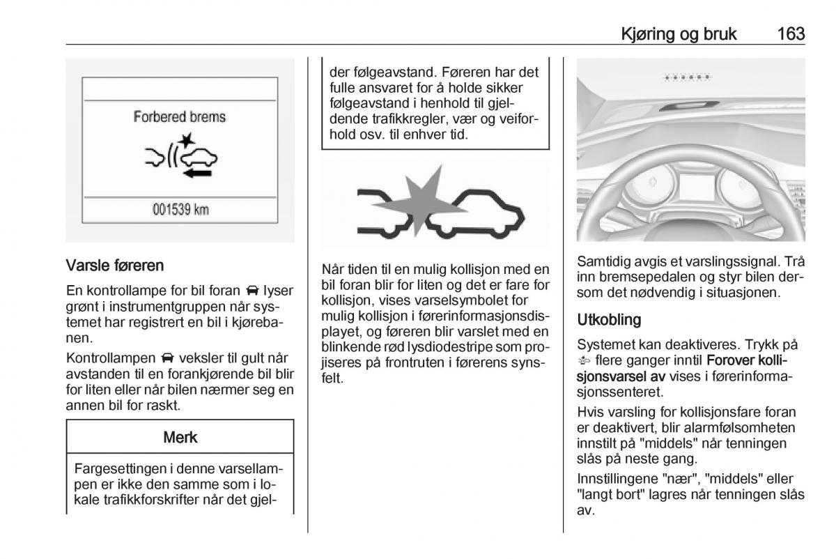 Opel Astra K V 5 bruksanvisningen / page 165