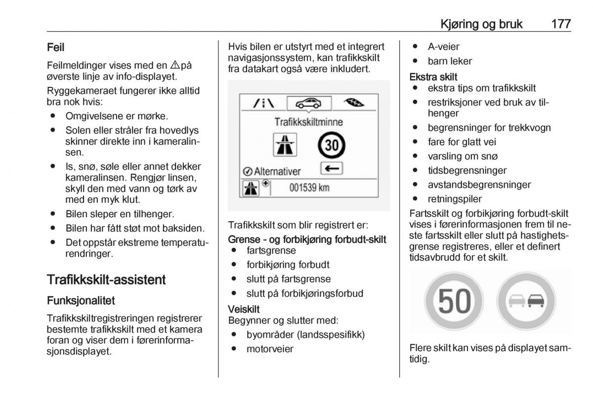 Opel Astra K V 5 bruksanvisningen / page 179