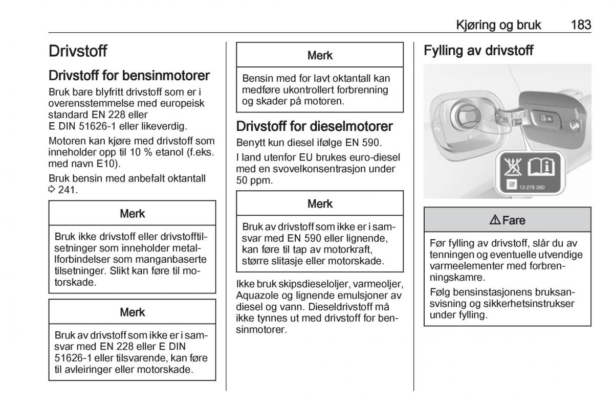 Opel Astra K V 5 bruksanvisningen / page 185