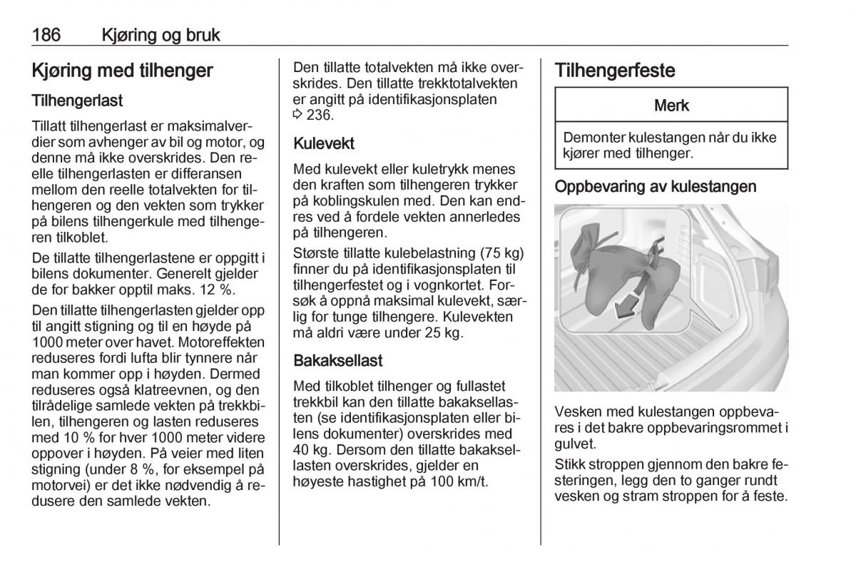 Opel Astra K V 5 bruksanvisningen / page 188