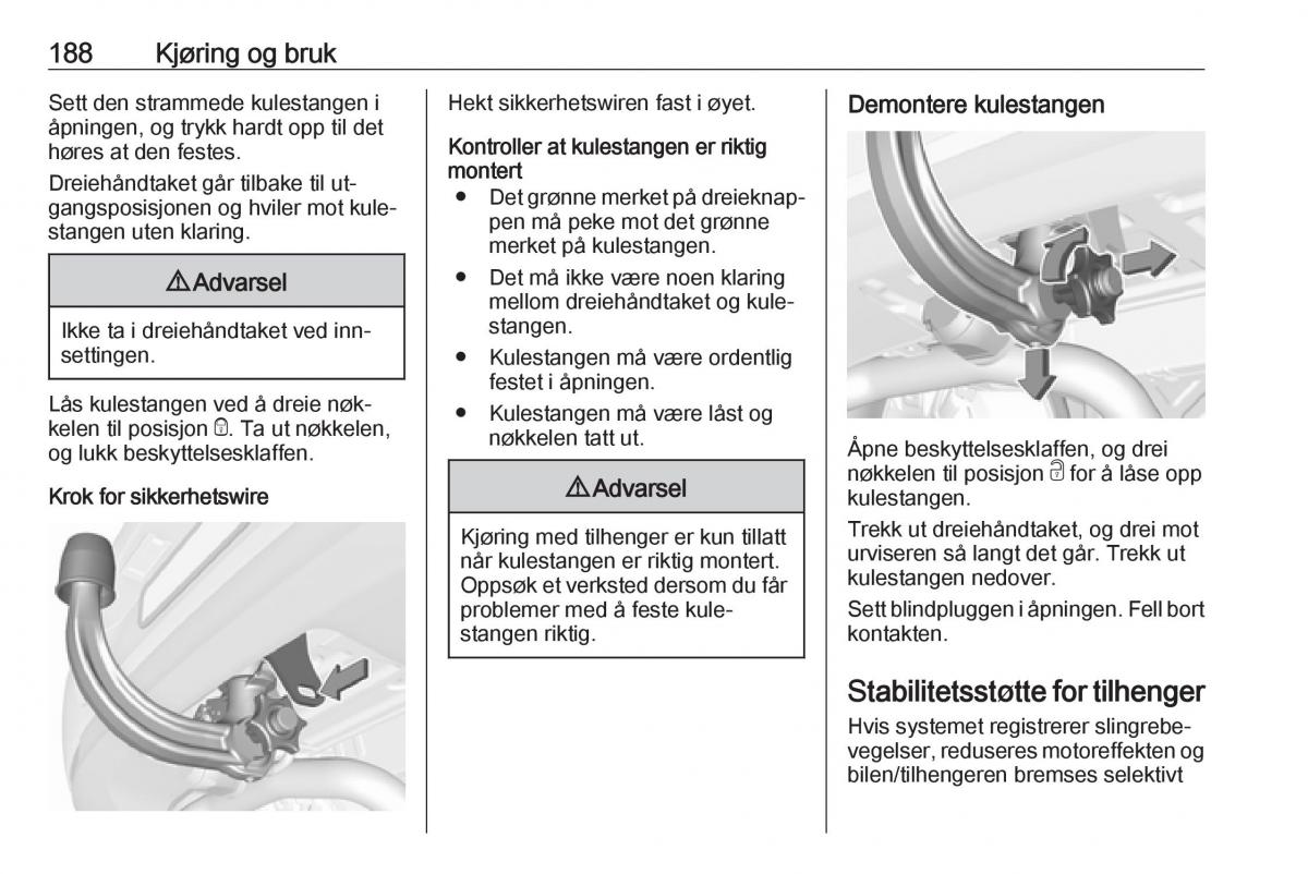 Opel Astra K V 5 bruksanvisningen / page 190