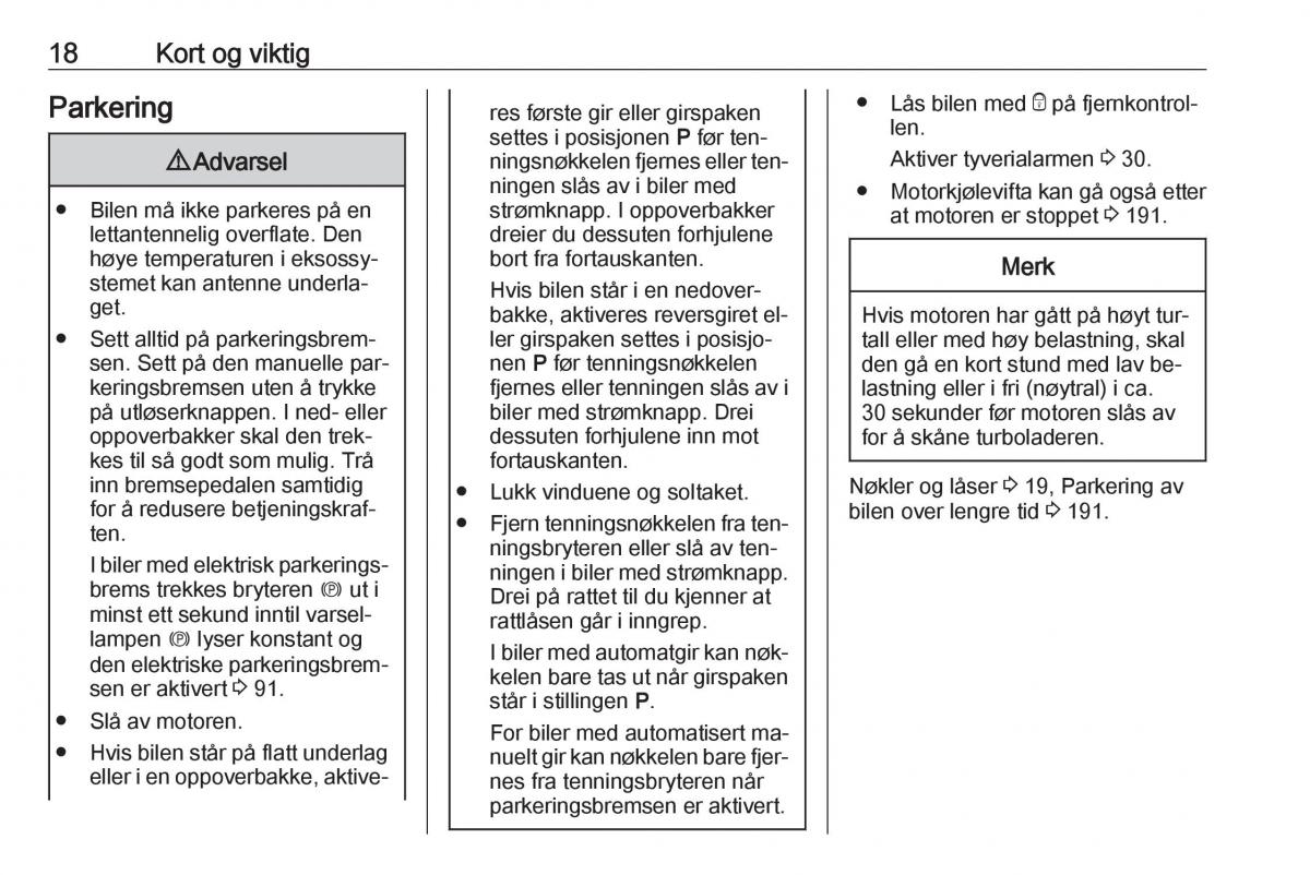 Opel Astra K V 5 bruksanvisningen / page 20