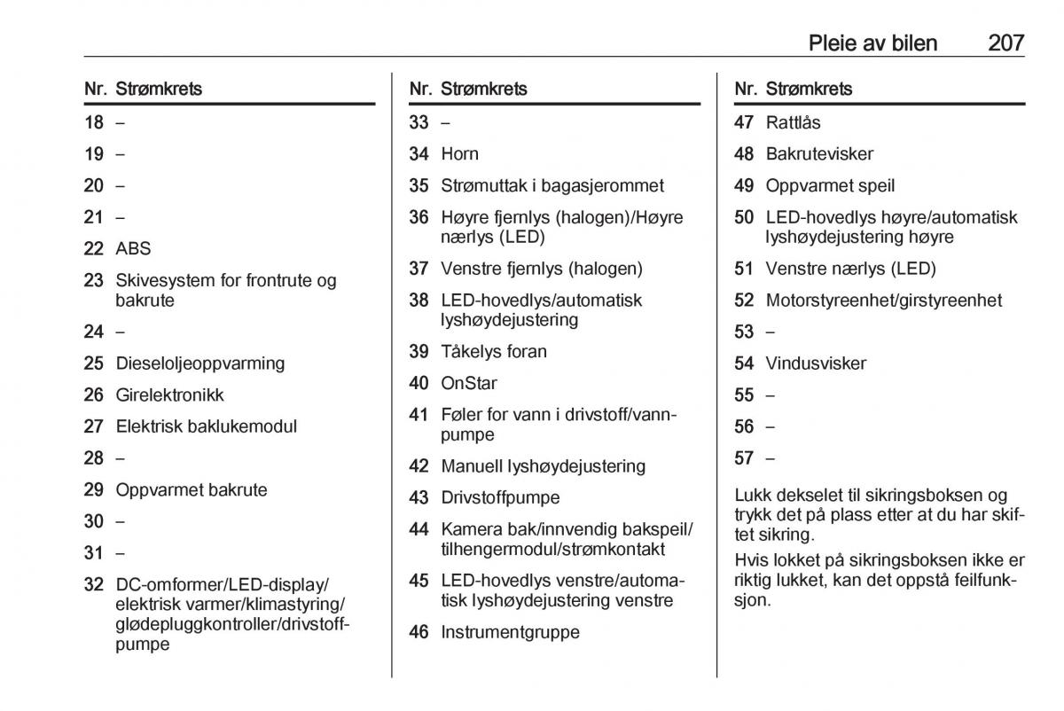 Opel Astra K V 5 bruksanvisningen / page 209