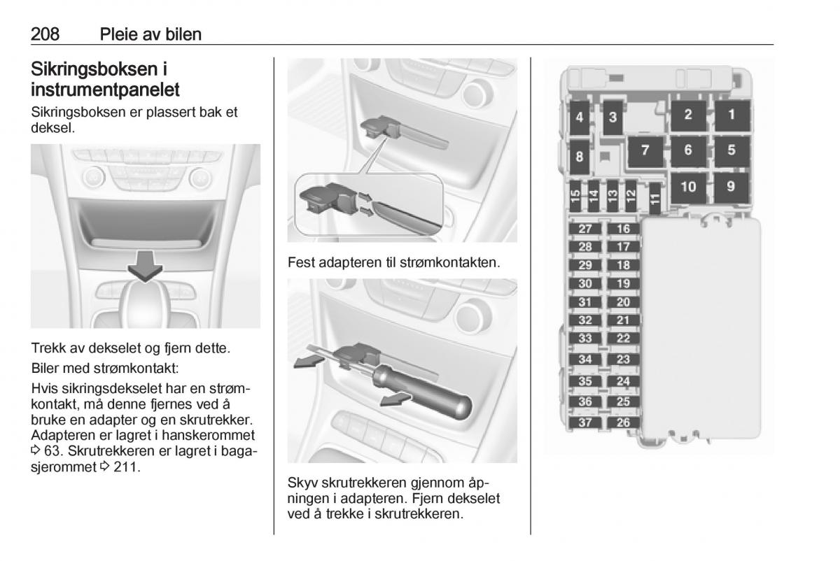 Opel Astra K V 5 bruksanvisningen / page 210