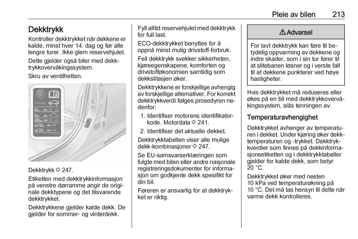 Opel Astra K V 5 bruksanvisningen / page 215