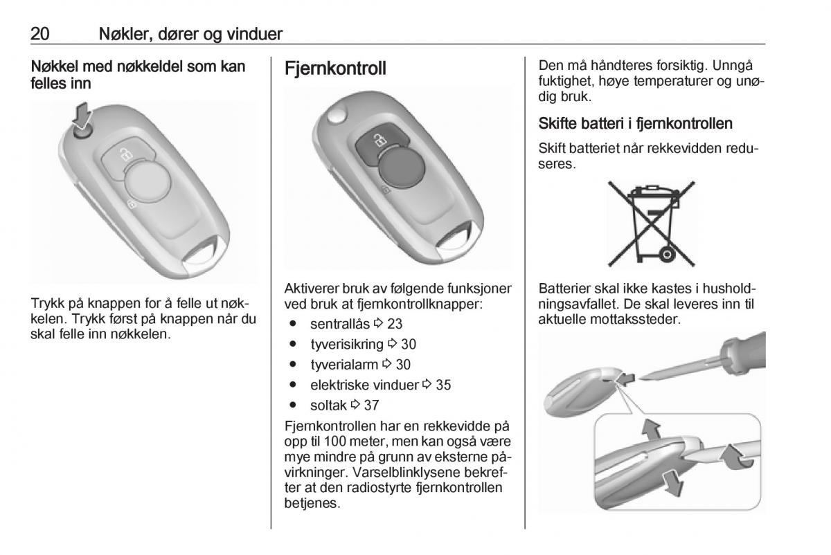 Opel Astra K V 5 bruksanvisningen / page 22