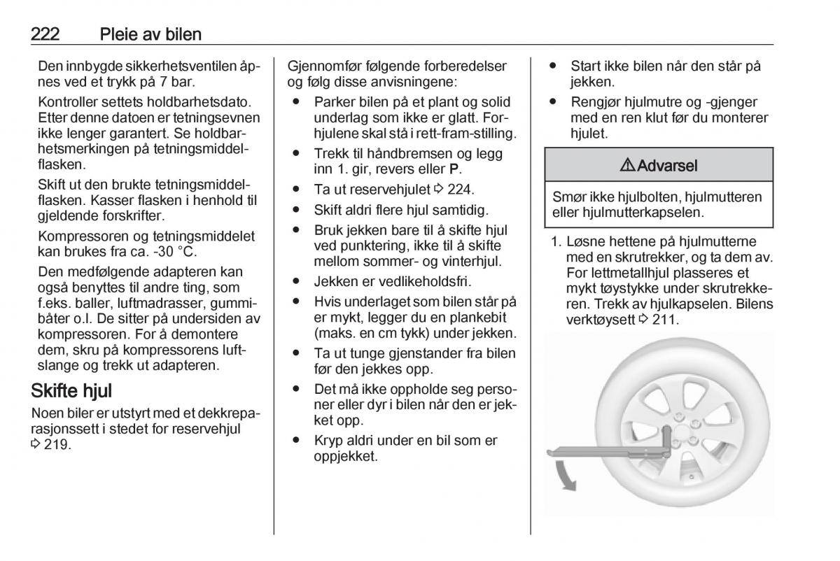 Opel Astra K V 5 bruksanvisningen / page 224