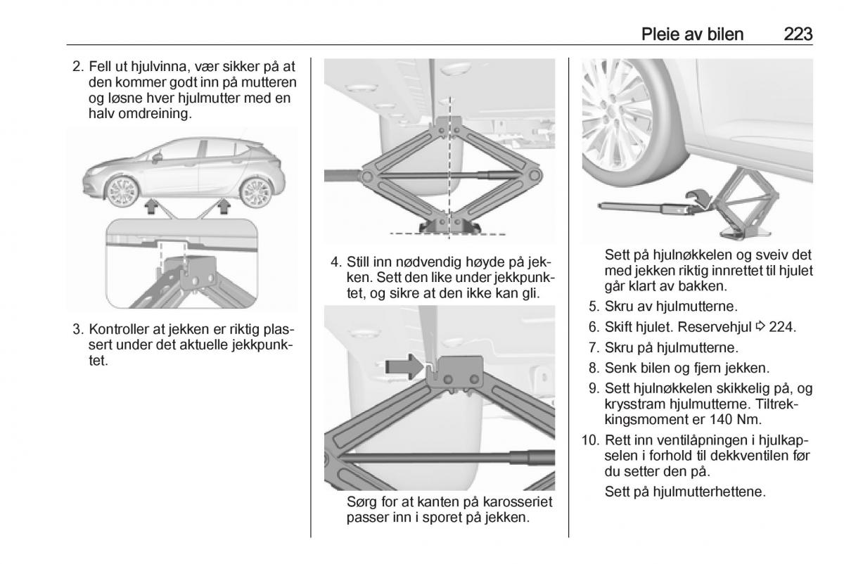 Opel Astra K V 5 bruksanvisningen / page 225