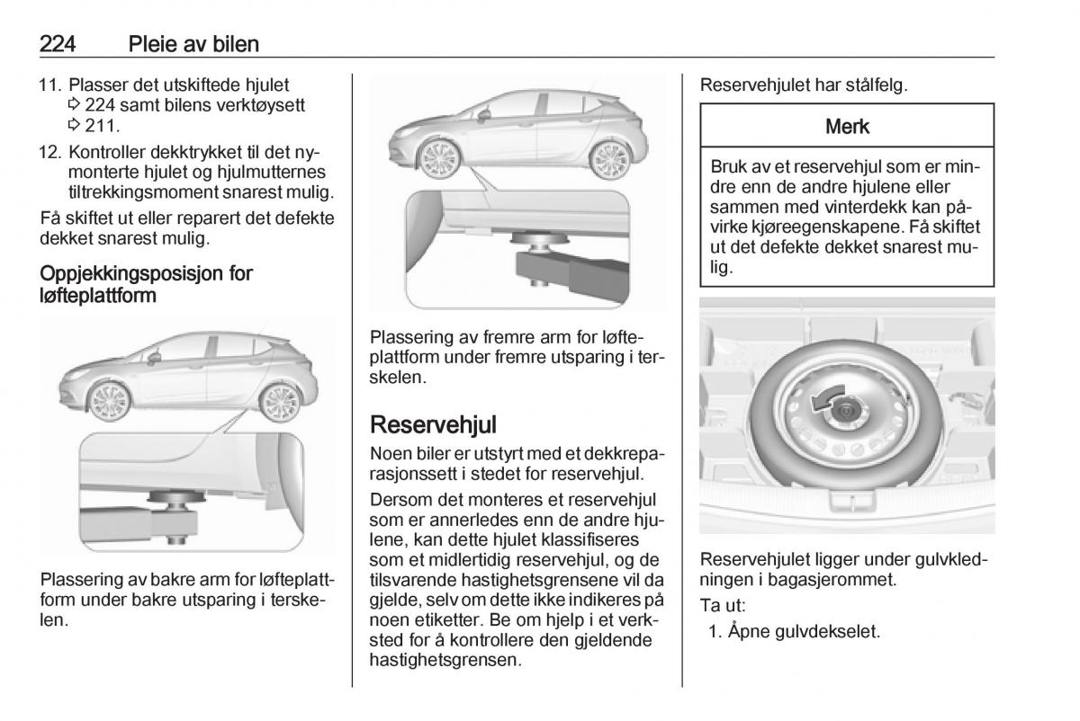 Opel Astra K V 5 bruksanvisningen / page 226