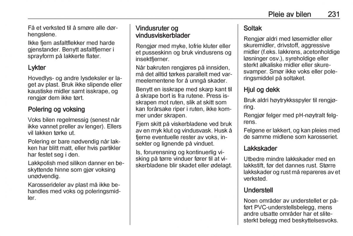 Opel Astra K V 5 bruksanvisningen / page 233