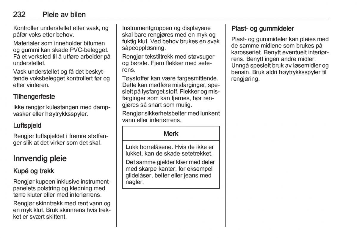 Opel Astra K V 5 bruksanvisningen / page 234