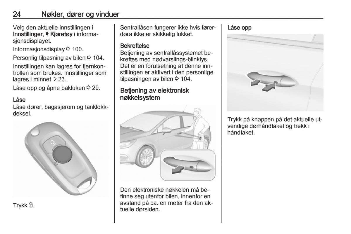 Opel Astra K V 5 bruksanvisningen / page 26