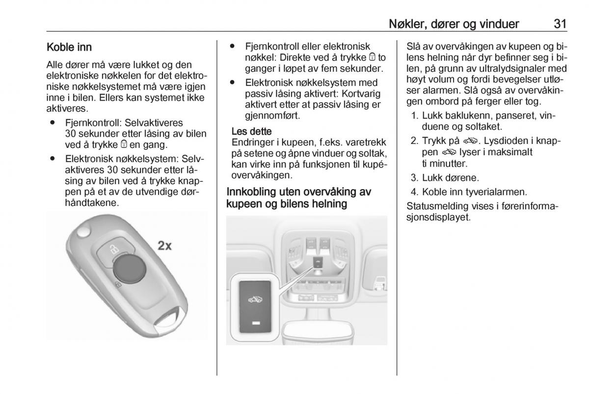 Opel Astra K V 5 bruksanvisningen / page 33