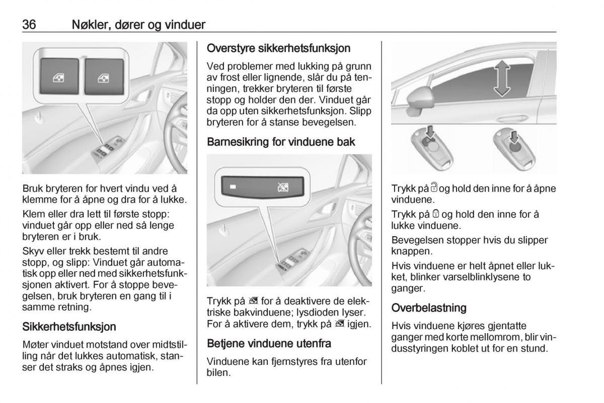 Opel Astra K V 5 bruksanvisningen / page 38