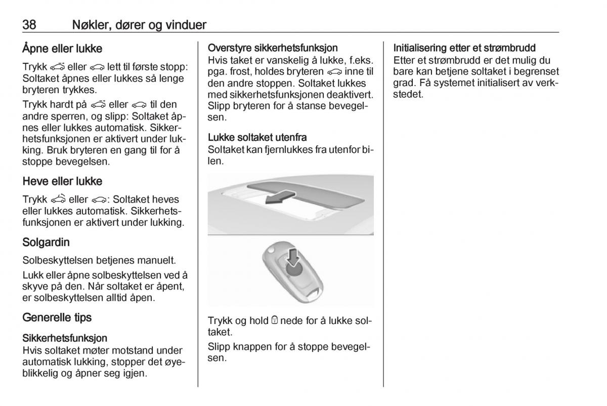 Opel Astra K V 5 bruksanvisningen / page 40