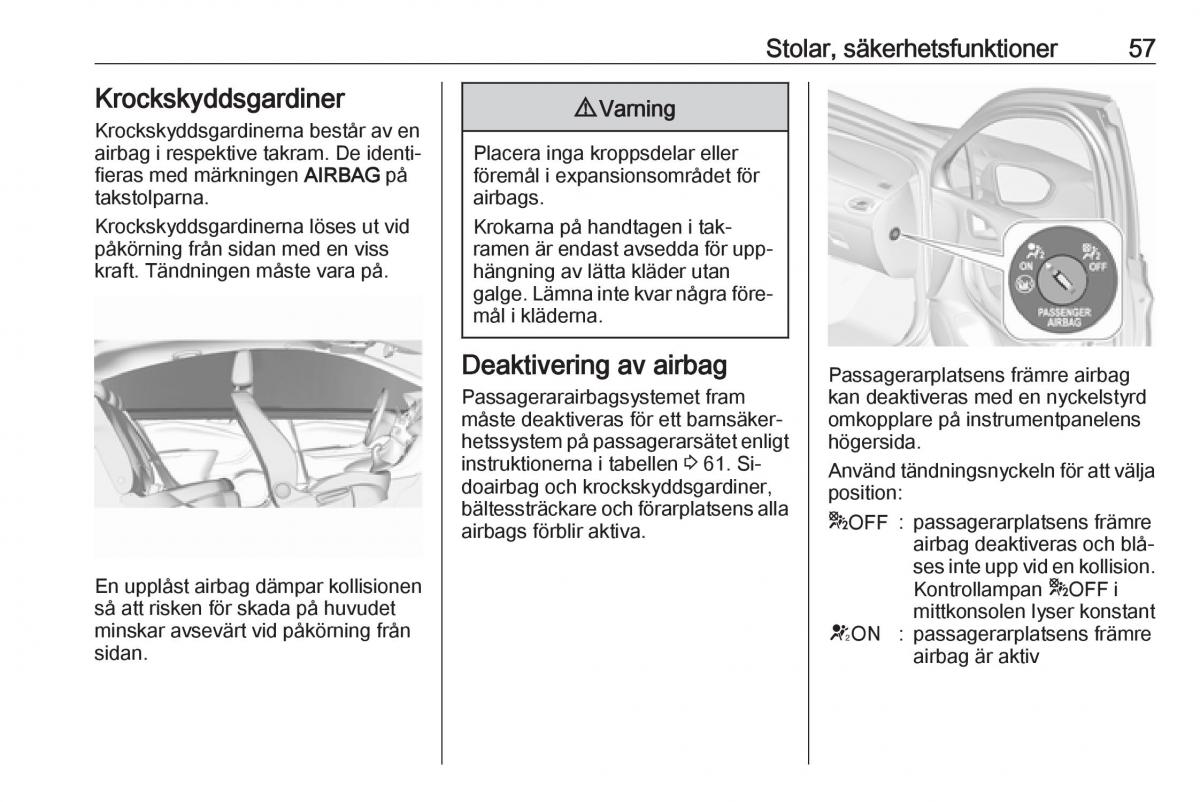 Opel Astra K V 5 instruktionsbok / page 59