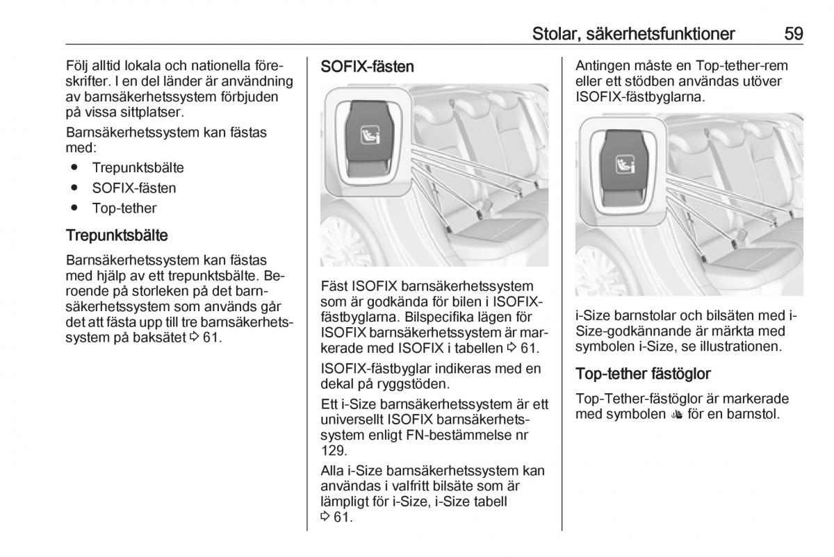 Opel Astra K V 5 instruktionsbok / page 61