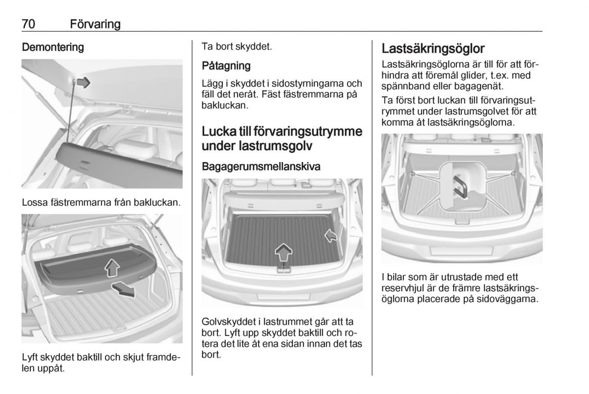 Opel Astra K V 5 instruktionsbok / page 72