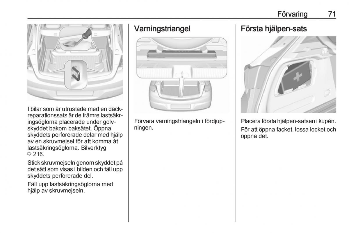 Opel Astra K V 5 instruktionsbok / page 73