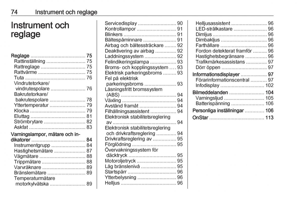 Opel Astra K V 5 instruktionsbok / page 76