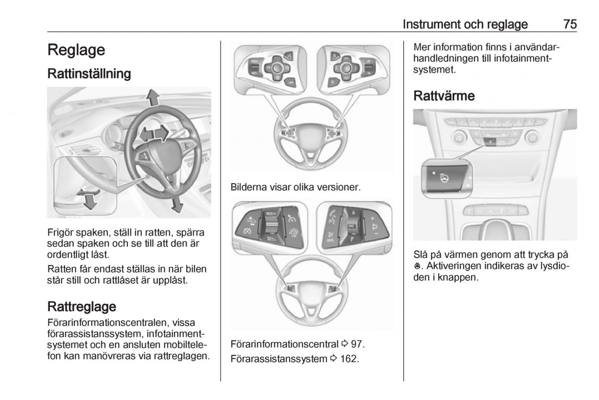 Opel Astra K V 5 instruktionsbok / page 77