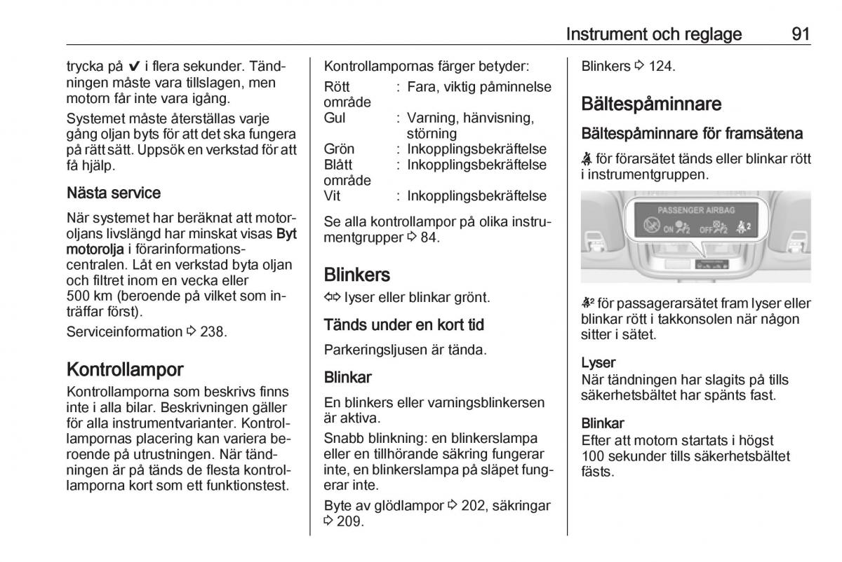 Opel Astra K V 5 instruktionsbok / page 93