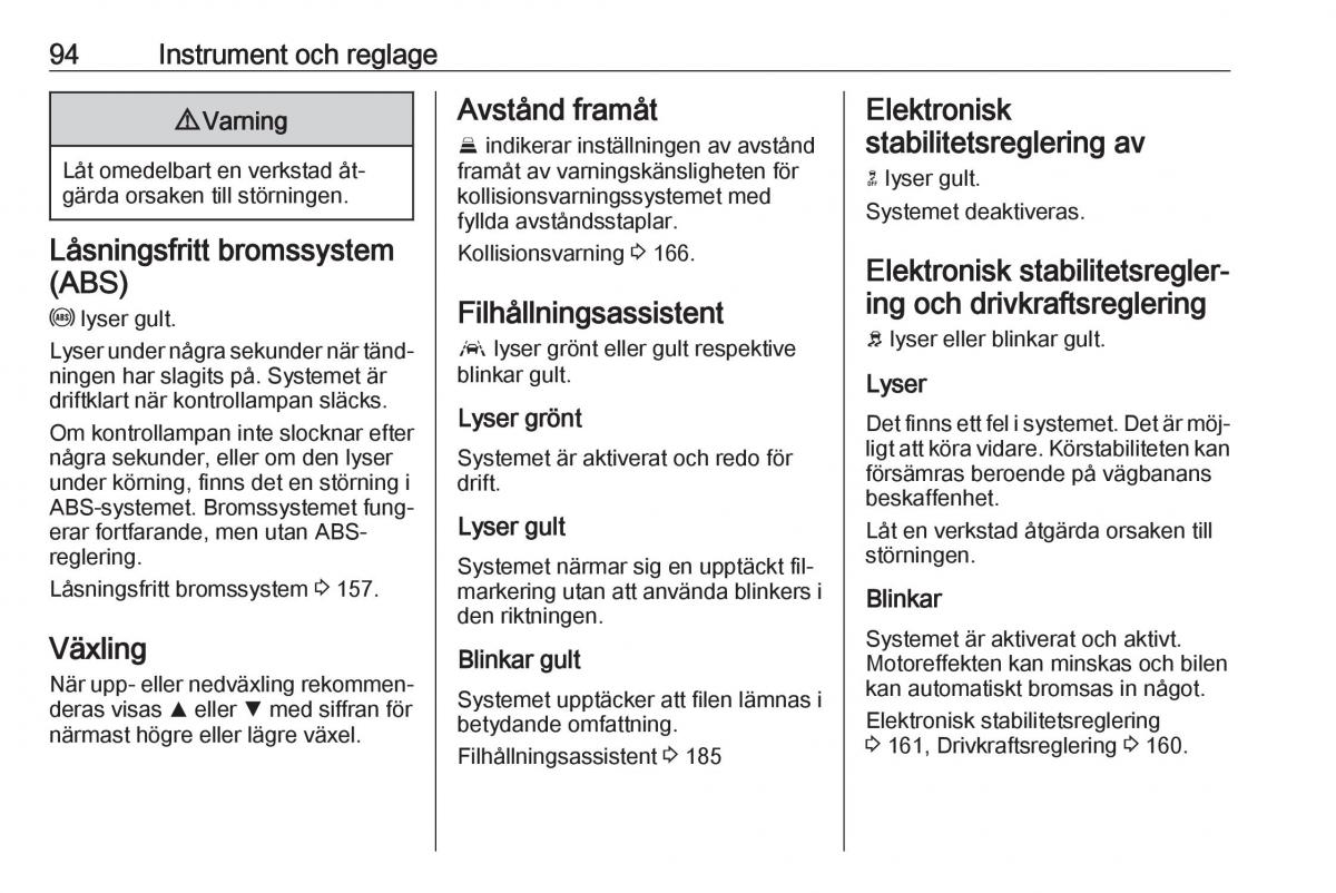 Opel Astra K V 5 instruktionsbok / page 96