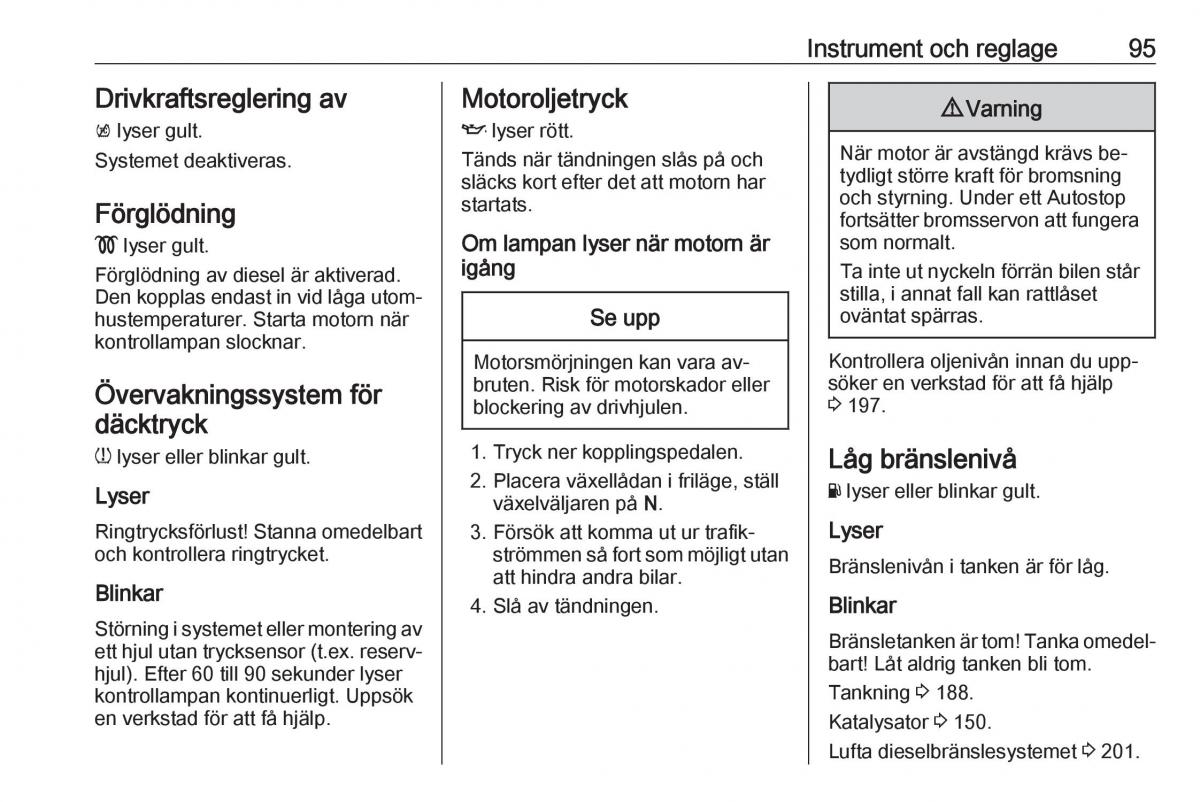 Opel Astra K V 5 instruktionsbok / page 97