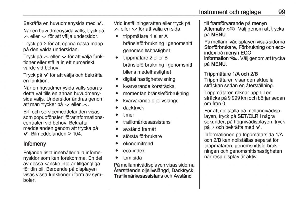 Opel Astra K V 5 instruktionsbok / page 101