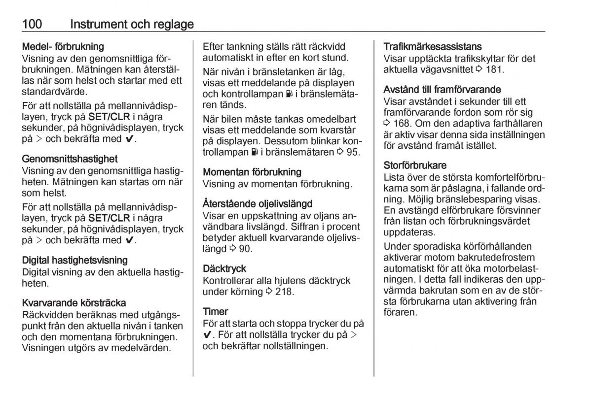 Opel Astra K V 5 instruktionsbok / page 102