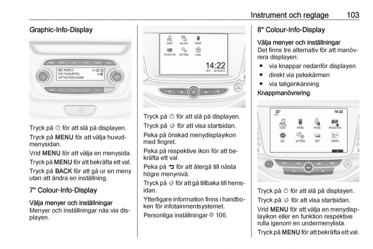 Opel Astra K V 5 instruktionsbok / page 105