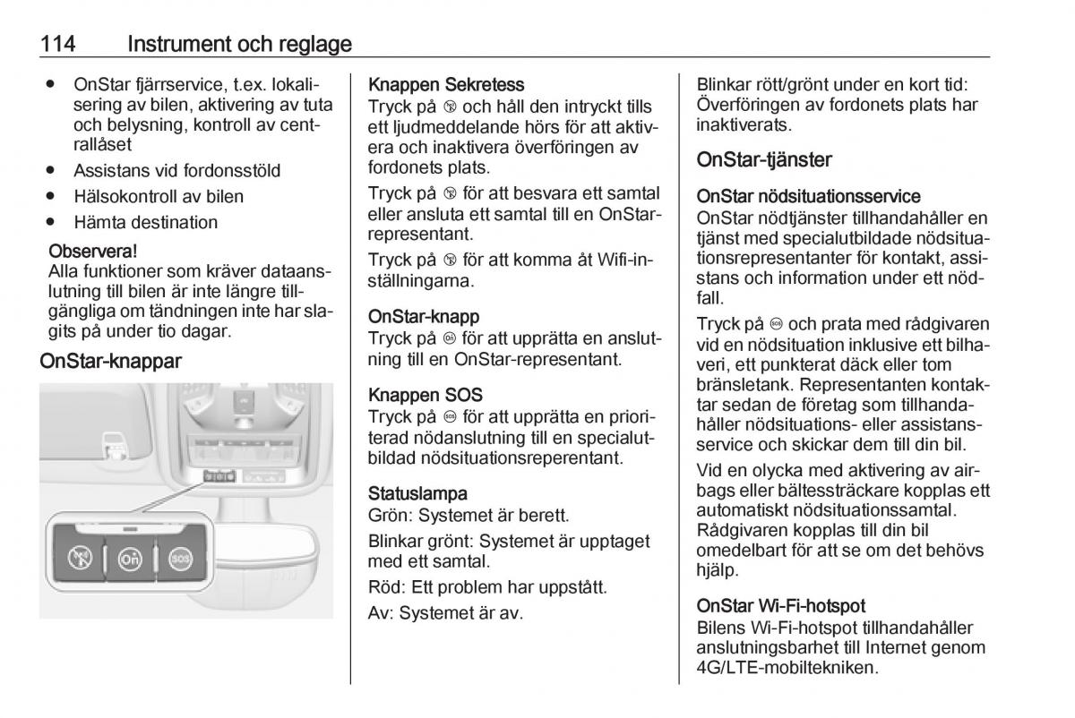 Opel Astra K V 5 instruktionsbok / page 116