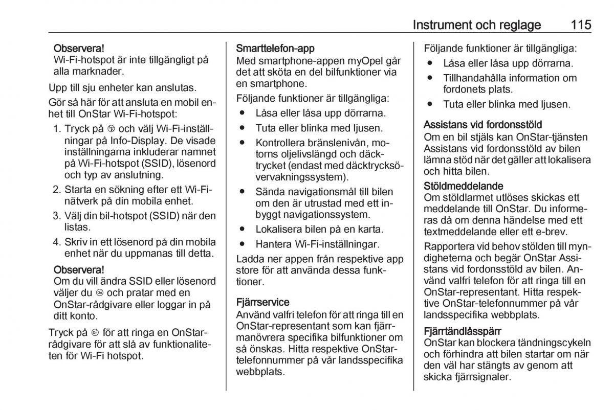 Opel Astra K V 5 instruktionsbok / page 117